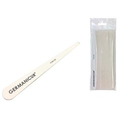 Пилка-наждак (20) GM-1828-WOOD (100/180) на деревянной основе конусная белая для ногтей Germanicur