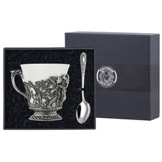 "Чашка чайная Кольчугинский мельхиор ""Лось"""