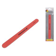 Пилка-наждак GM-1601 (240/240) прямая, красная, для ногтей Germanicur