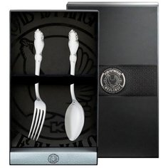 Набор столовый посеребренный "Лира" (ложка, вилка) в коробке Кольчугинский мельхиор