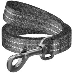 поводок waudog re-cotton, из восстановленного хлопка (ширина 25 мм, длина 300 см) серый новинка!