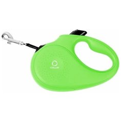 поводок-рулетка collar для собак, размер s, 15 кг, 5м, лента салатовая новинка!