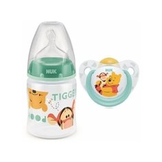 Набор NUK Disney Винни бутылочка + пустышка латекс 0+, бирюзовый