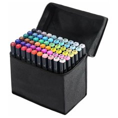 Маркеры (фломастеры) для скетчинга 60 штук (цветов) (набор профессиональных двухсторонних скетч маркеров в чехле) Touch