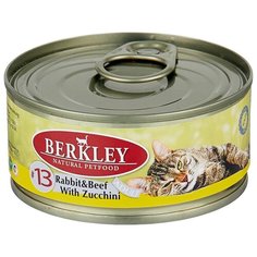 Влажный корм для кошек Berkley беззерновой, кролик и говядина с цукини 2 шт. х 100 г (паштет)