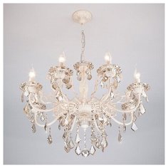 Eurosvet Elisha Подвесная люстра белый тонированный хрусталь Strotskis 8 рожков