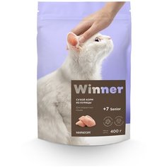 Сухой корм для пожилых кошек Winner с курицей 2 шт. х 400 г