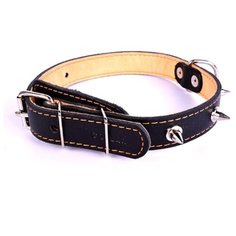 ошейник collar двойной с шипами (ширина 25мм, длина 38-50см) чёрный (2 шт)