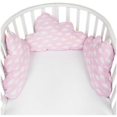 Комплект 3 подушки (бортик облачко) Sunny Day Облака розовые Amarobaby