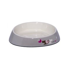 Rogz миска для комфортного кормления fishcake 200 мл, влюбленные котики (melamine cat bowl) cbowl31g, 0,450 кг (2 шт)