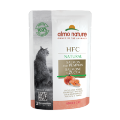 Влажный корм для кошек Almo Nature HFC, с лососем, с тыквой 10 шт. х 55 г
