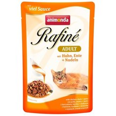 Влажный корм для кошек Animonda Rafine, с курицей, с уткой 2 шт. х 100 г (кусочки в соусе)