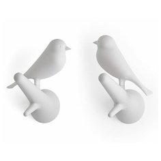 Вешалки Sparrow настенные 2 шт белые QL10067-WH-WH Qualy