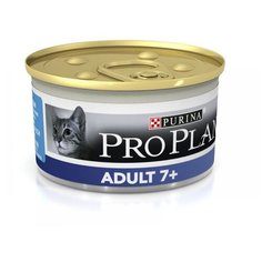 Влажный корм для пожилых кошек Pro Plan 7+, беззерновой, профилактика зубного камня, с тунцом 10 шт. х 85 г (мусс)