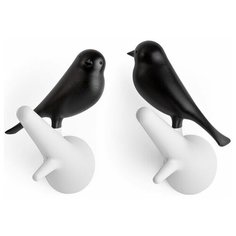 Вешалки Sparrow настенные 2 шт белые/черные QL10067-WH-BK Qualy