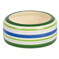 Миска для кролика, 500 мл/16 см, керамика, зелёные полоски Trixie