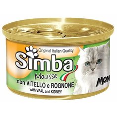 Влажный корм для кошек Simba с телятиной, с почками 10 шт. х 85 г (мусс)
