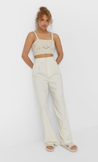 Stradivarius Топ Из Кружева Кроше В Стиле Рустик Цвет Небеленого Полотна Xs