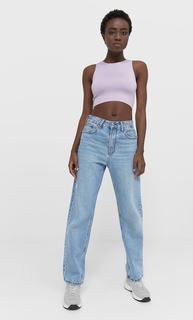 Stradivarius Укороченный Топ Из Полиамида. Сиреневый Xs