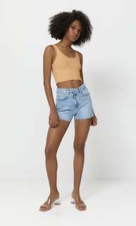 Stradivarius Укороченный Топ На Бретелях Оранжево-Персиковый S