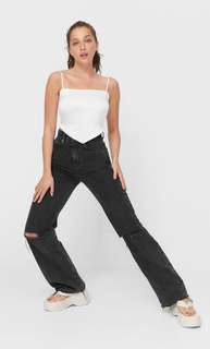 Stradivarius Топ-Шарф Из Сатина Белый S