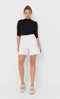 Stradivarius Лонгслив С Волнистыми Кромками Черный Xl