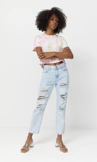 Stradivarius Укороченный Топ С Принтом Тай-Дай Multicolor L