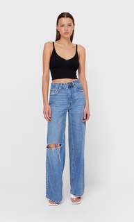 Stradivarius Трикотажный Топ-Бралет Черный Xs