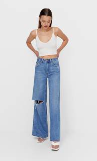 Stradivarius Трикотажный Топ-Бралет Цвет Небеленого Полотна Xs
