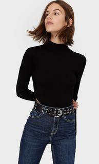 Stradivarius Ремень С Двумя Рядами Люверсов Черный 80