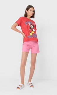 Stradivarius Футболка «Микки» Красный Xl