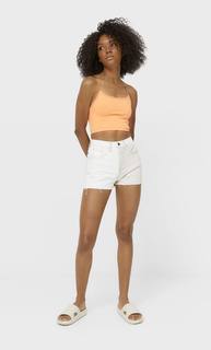 Stradivarius Шорты Mom Fit С Цветовыми Блоками Цвет Небеленого Полотна 44