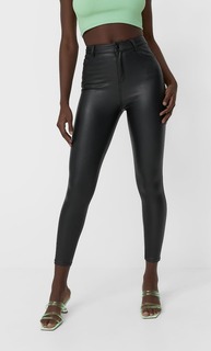 Stradivarius Брюки С Высокой Посадкой Черный 42