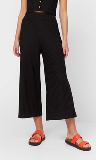 Stradivarius Базовые Брюки-Кюлоты Из Трикотажа Черный Xs