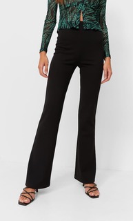 Stradivarius Однотонные Трикотажные Брюки Клеш Черный Xl