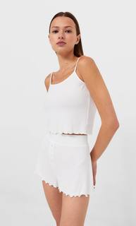 Stradivarius Пижамный Топ На Бретелях Белый M