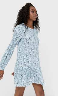 Stradivarius Короткое Платье С Принтом Небесно-Голубой L
