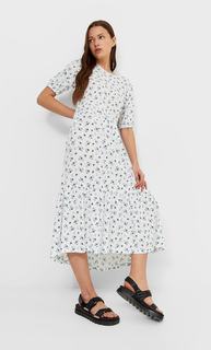 Stradivarius Платье Миди С Принтом Ванильный L