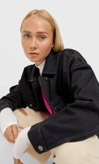 Stradivarius Джинсовая Куртка Оверсайз С Эффектом Потертости S