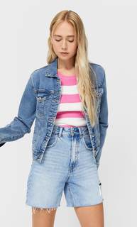 Stradivarius Джинсовая Куртка Облегающего Кроя Светлый Деним Xs