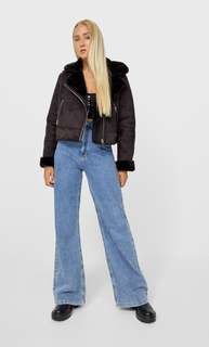 Stradivarius Короткая Куртка В Байкерском Стиле Черный Xs