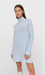 Stradivarius Короткое Платье Из Мягкой Ткани Небесно-Голубой L