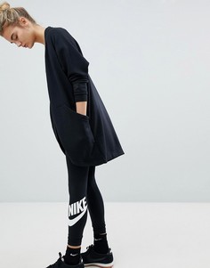 Черные леггинсы с логотипом Nike Leg A See-Черный