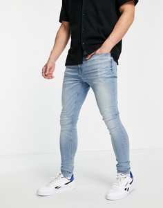 Светло-синие супероблегающие джинсы River Island-Голубой