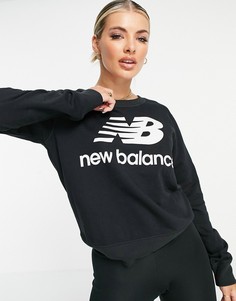 Черный свитшот с большим логотипом New Balance