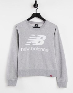 Серый свитшот с большим логотипом New Balance