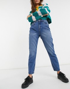 Синие джинсы до щиколотки из жесткого денима в винтажном стиле Noisy May Isabel-Голубой