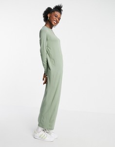 Шалфейно-зеленое платье-лонгслив макси ASOS DESIGN-Зеленый