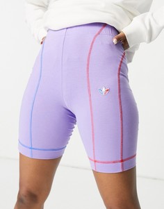 Фиолетовые шорты-леггинсы с логотипом-трилистником adidas Originals adicolor-Фиолетовый цвет