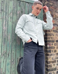 Светло-зеленая джинсовая рубашка навыпуск свободного кроя ASOS DESIGN-Зеленый цвет